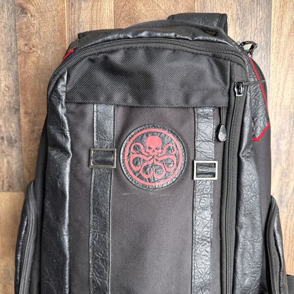 Bioworld Marvel Hydra Backpack Red Skull Captain America Black Mens - Picture 5 of 14